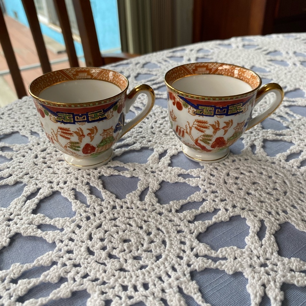 Set of 2 Vintage Occupied Japan Ironstone Demitasse Cups